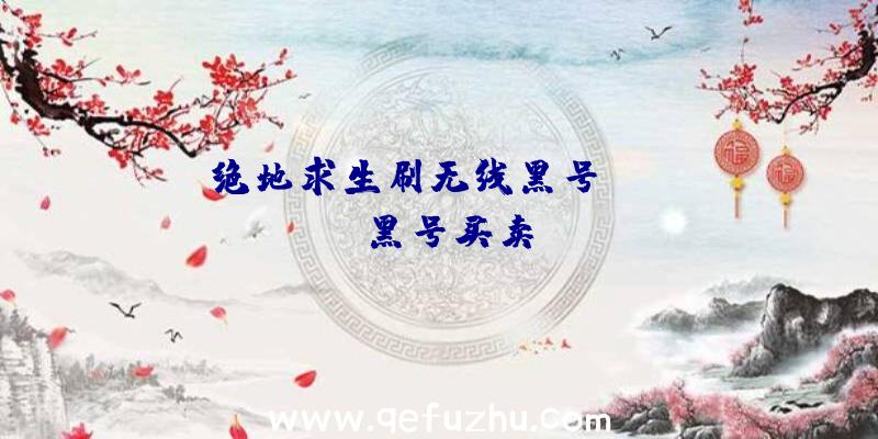 「绝地求生刷无线黑号」|PUBG黑号买卖